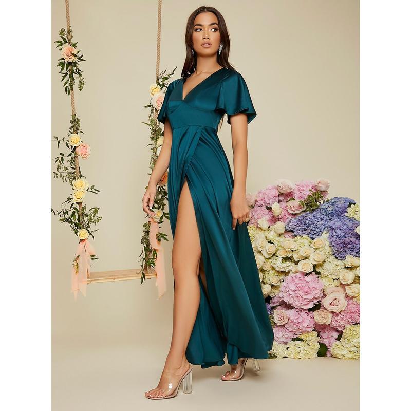 T9589 Aliexpress Amazon nuevo accesorios de vestido de boda transfronterizo manga elegante borde satén