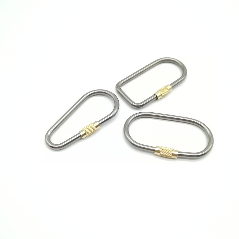 Outdoor Camping Tc4 Titanium Alloy Carabiner Titanium Key Buckle Edc Buckle Portable and Lightweight