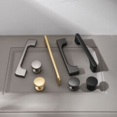 櫃門拉手黑色金色抽屜衣櫃把手現代簡約櫥櫃美式家具五金配件拉手