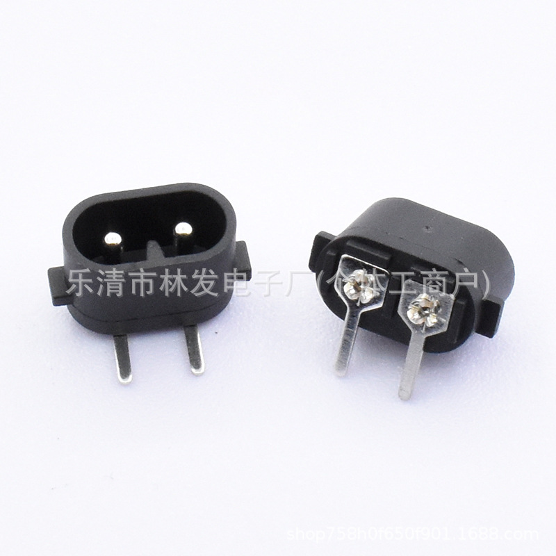 八字尾电源充电插座 DB-8带耳朵 长针脚 折角 卡式电源充电插座