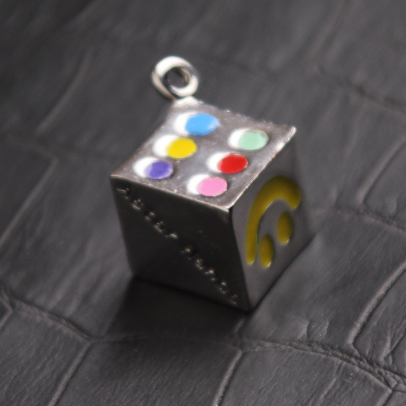 Trendy Partner Lucky Smiley Face Dice Titanium Steel Necklace for Men, Stylish Personality Hip-Hop Couple Necklace, Ins Style