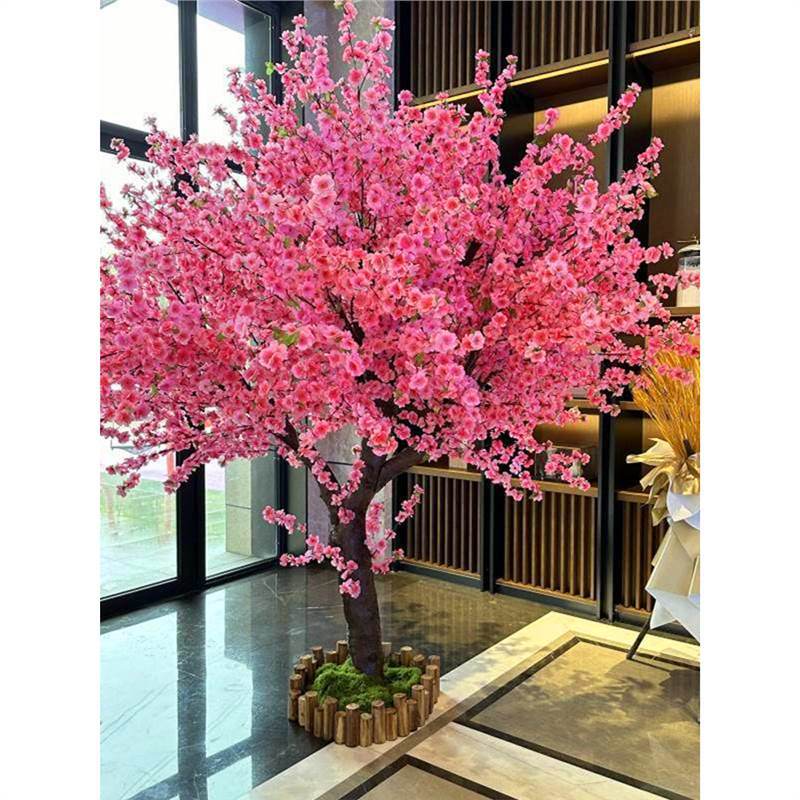 大型真桃花树假桃树装饰树梅花树许愿树新年红包树落地花艺