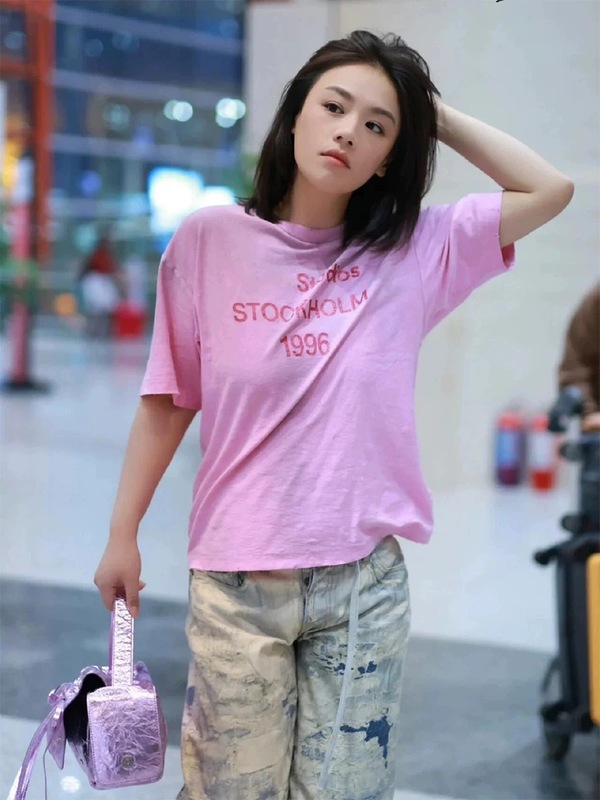 クロスボーダー高品質 Acn Stu25 春夏ダーティーウォッシュ加工文字プリント半袖Tシャツ 男女兼用|undefined