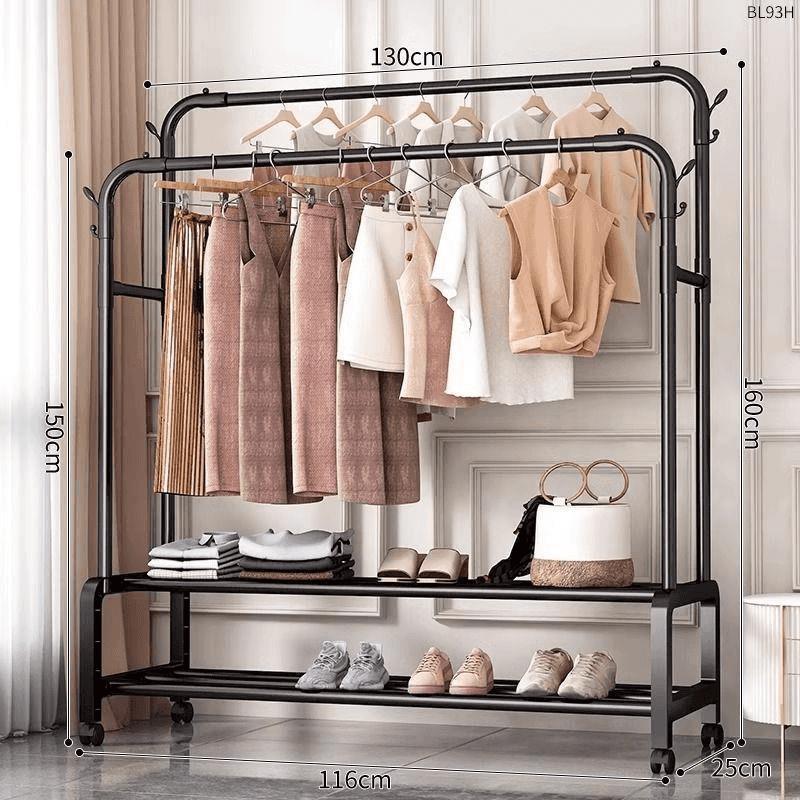 럭셔리 모델-130 더블 레이어 더블 폴 블랙 + 휠