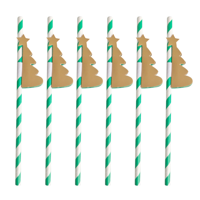 Christmas Fashion Christmas Tree Paper Party Drinking Straw 1 Piece display picture 3