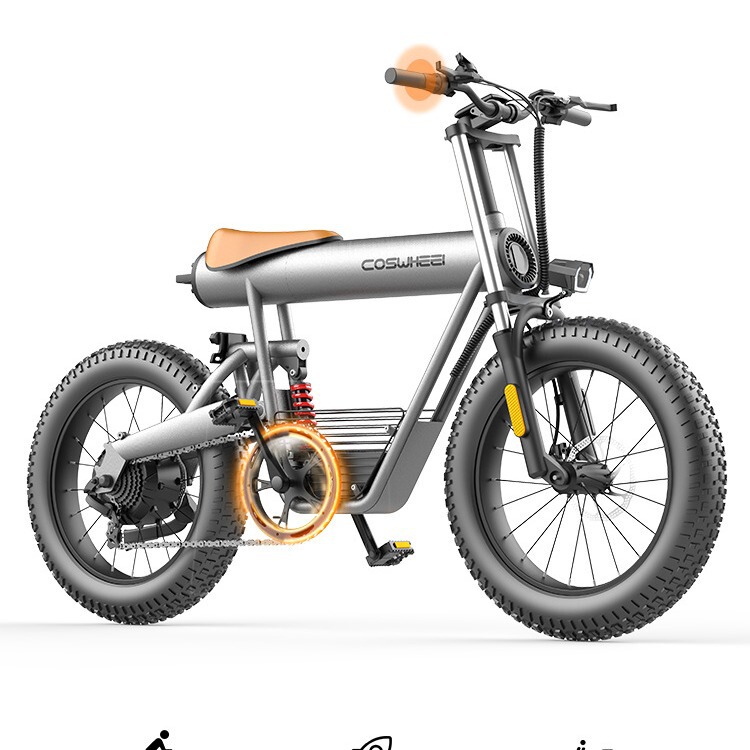 Overseas Warehouse New Coswheel Lithium Battery Off-Road Electric Bicycle Moped Transportation 20inch Mountain Beach