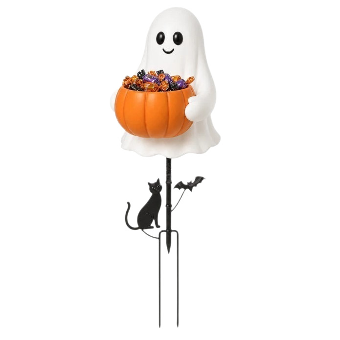 Estaca de Jardín de Fantasma Solar de Resina Sintética para Halloween