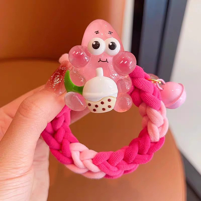 Sanrio colorido tejido de otoño e invierno para niños cuerda de pelo de dibujos animados linda chica banda de goma tocado alto elástico diadema duradera