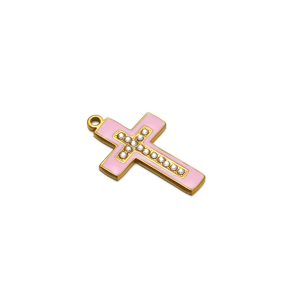 13g Weight Pendant Jewelry Making Type Rhinestones Inlay Material DIY Jewelry Accessories Classification 5 PCS/Package Quantity 304 Stainless Steel Material Cross Pattern Inlay Design Retro, Simple Style Style 5 PCS/Package 304 Stainless Steel Rhinestones Cross Pendant 10