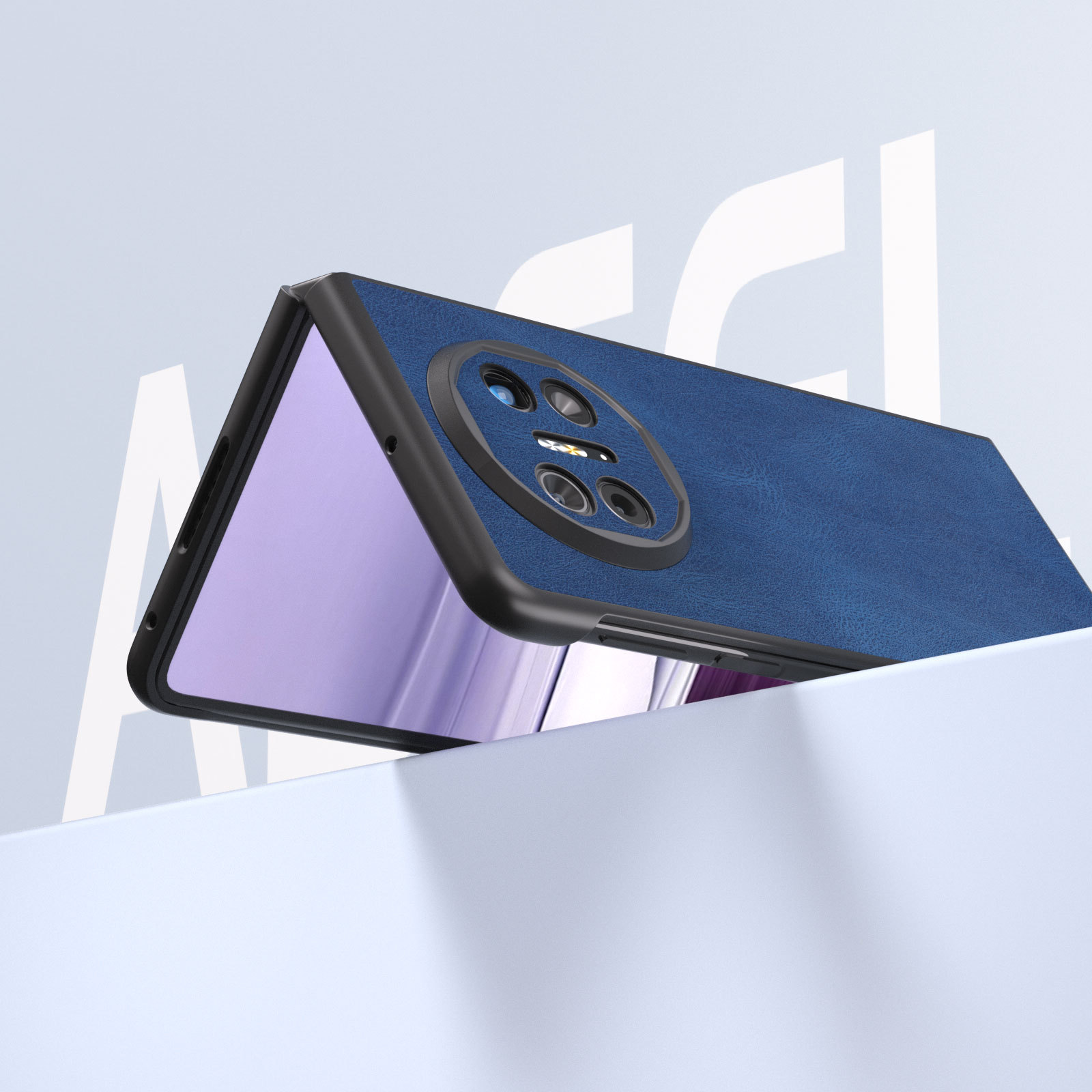 Mat læder-foldeetui til foldbare samsung og huawei telefoner_voghion.com