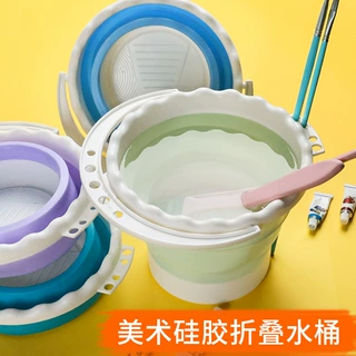 硅胶折叠加厚优质水桶美术洗笔涮笔筒  户外垂钓野营登山便携车载
