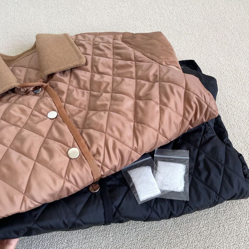 061101! Special Offer, No Returns or Exchanges. Lightweight Warm Wool Quilted Barn Jacket, Cotton Coat, Autumn and Winter Old Money Style