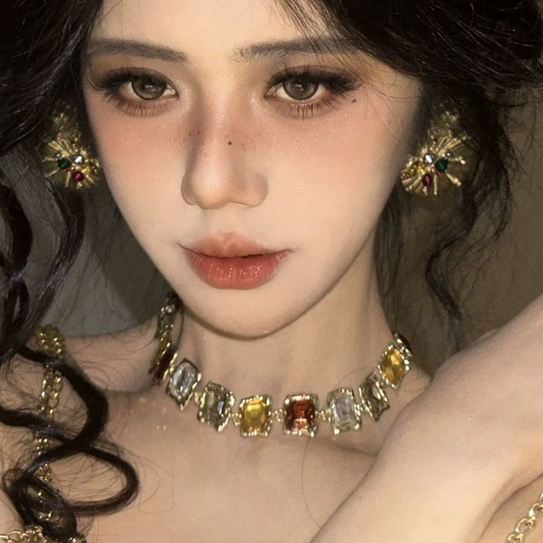 16# Colorful Crystal Necklace (GD129)