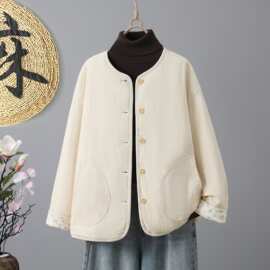 实拍原单米色棉服女秋冬休闲百塔冬季加厚保暖两面穿纯棉外套棉衣