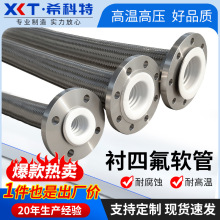 法兰衬四氟波纹管304不锈钢四氟编织金属软管内衬四氟金属软管