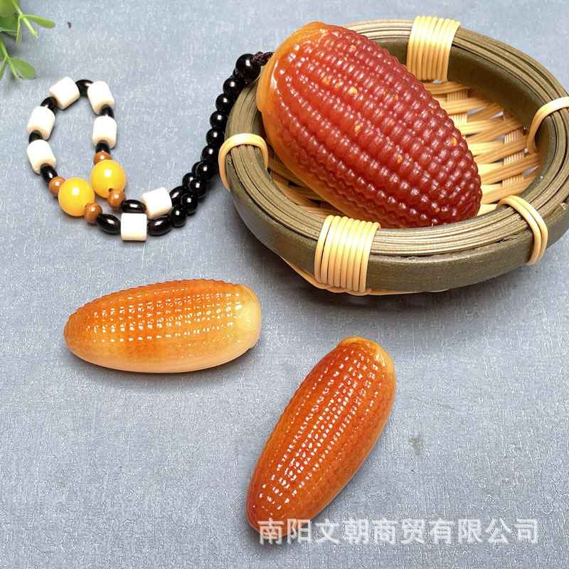 批发迷你小玉米吊坠手把件黄金玉盘玩把玩件玉器手抓件文玩男女款