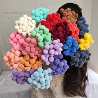 永生花黄金球礼物装饰保鲜花花束插瓶DIY金槌花母亲节礼物跨境