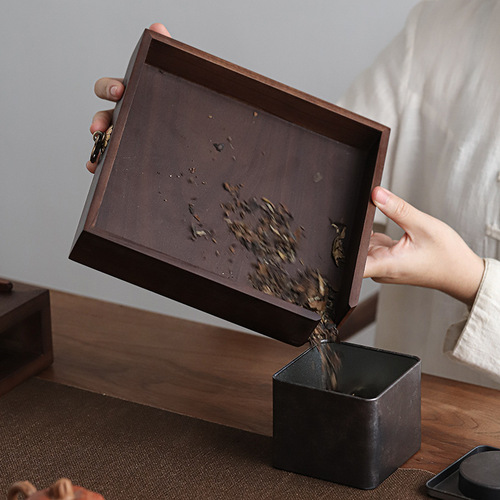 Walnut multi-layer drawer-type Pu'er tea box drawer-type tea cake storage box with excellent price walnut wood household tea storage box
