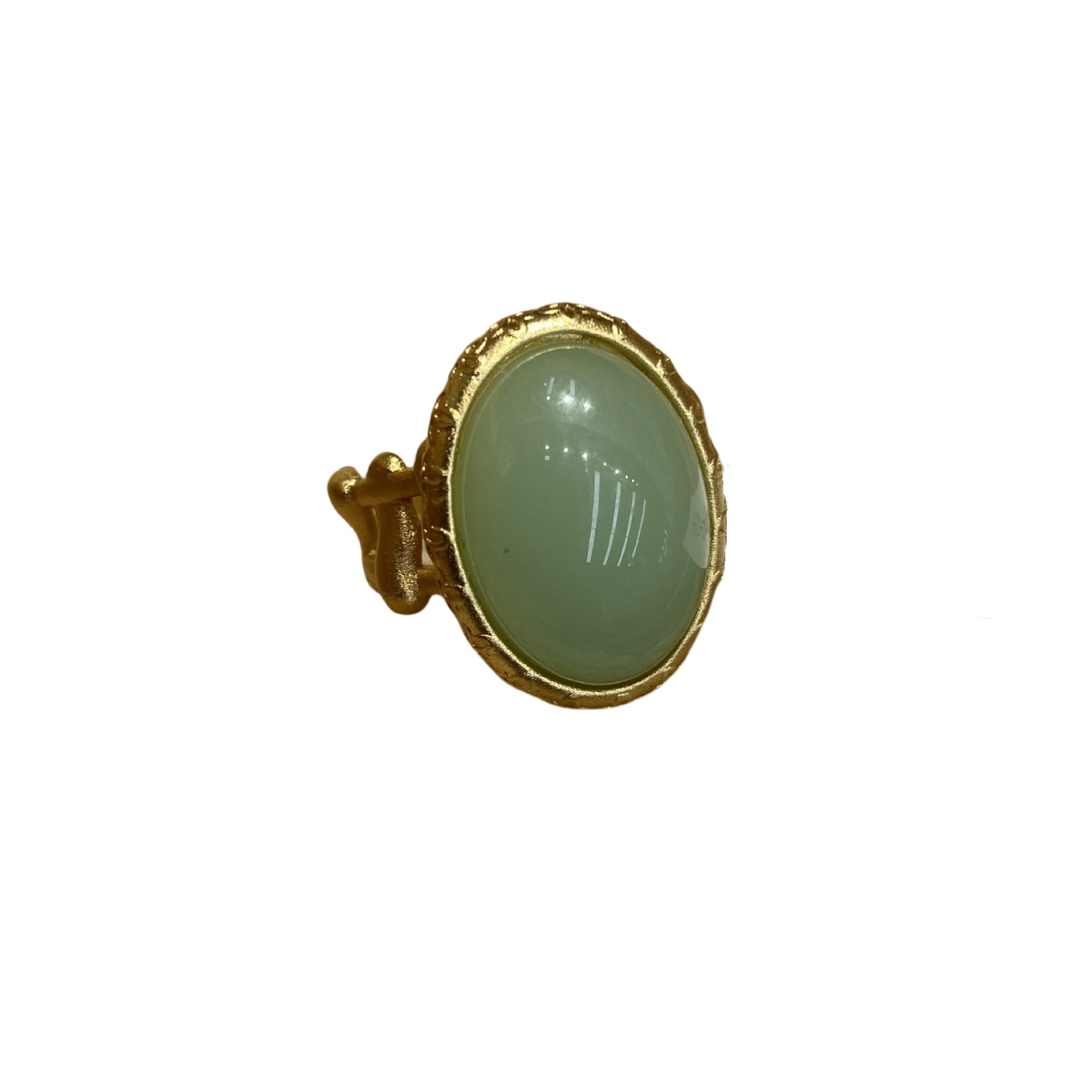 Bague Ouverte En Agate Jade Vert Style Rétro Palais Français_voghion.com
