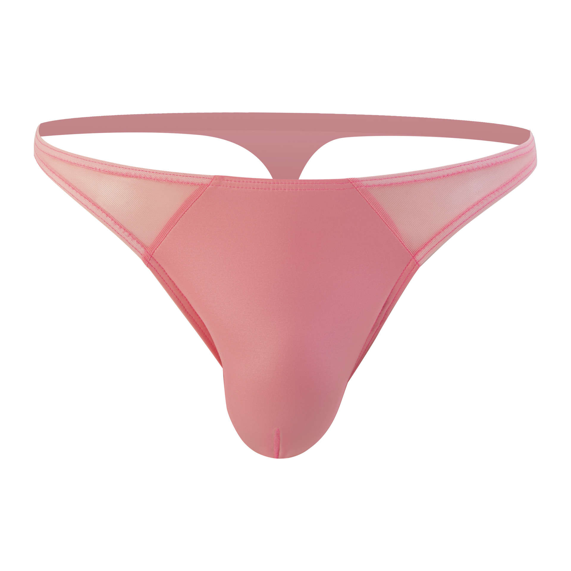 European size men's sexy underwear sexy patent leather thong transparent mesh T-shaped pants performance flirting big hanging underwear