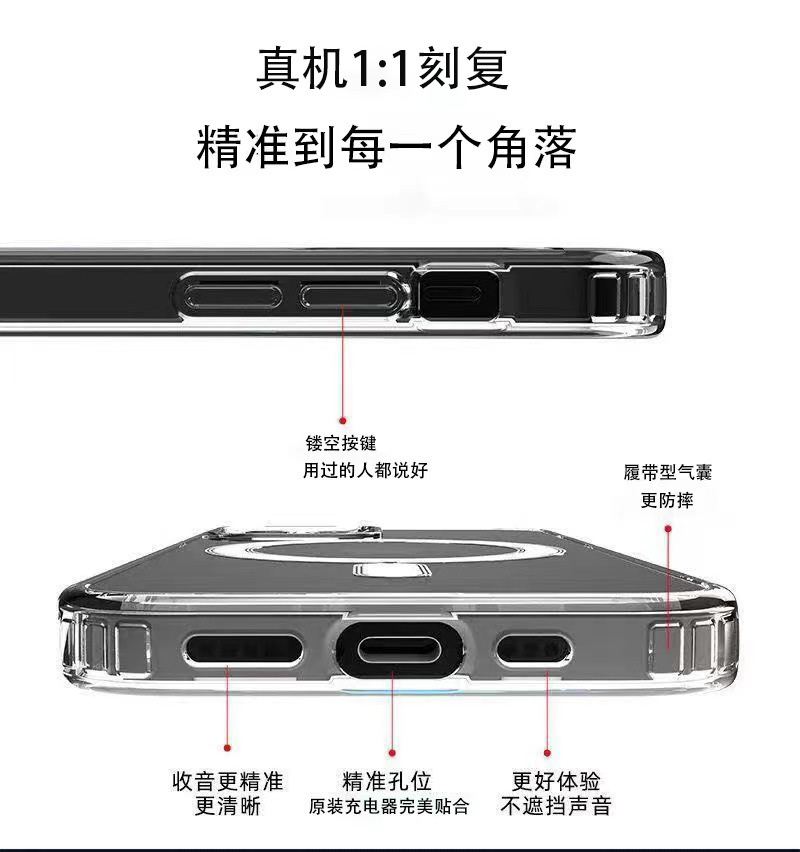 苹果14透明磁吸手机壳13ProMAX亚克力防摔magsafe适用12 11 xr xs详情3