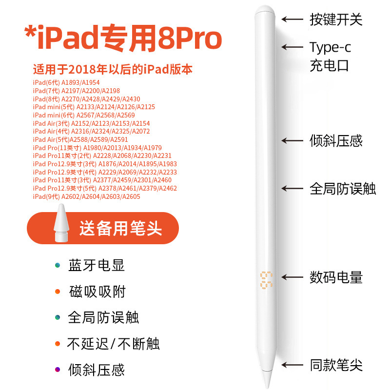 新製品 デュアルモード充電式アクティブペン Apple Pencil対応 iPadタブレット用 Appleペン 手書き対応|undefined