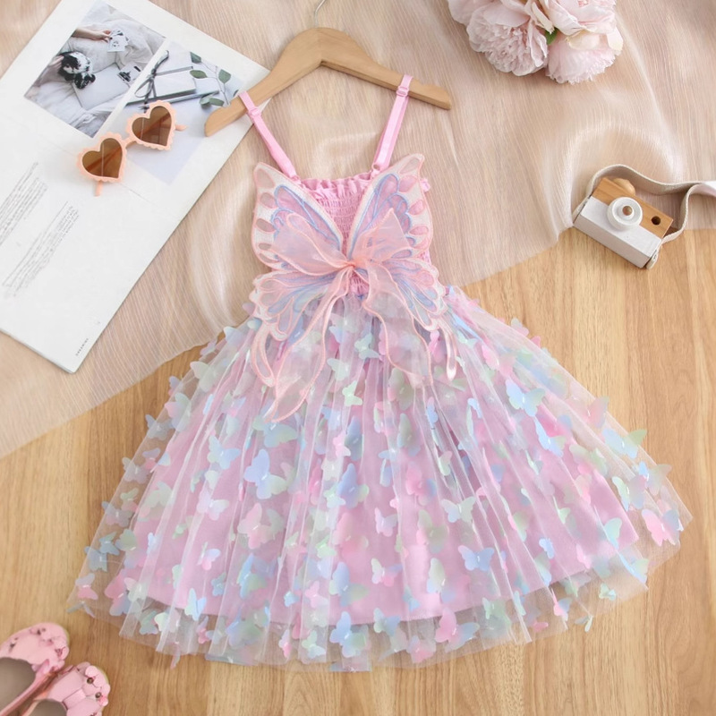 Popular Girls' Gorgeous and Exquisite Rainbow Gradient Butterfly Embroider Mesh Fluffy Suspender Dress Tutu Skirt Popular Girls' Gorgeous and Exquisite Rainbow Gradient Butterfly Embroider Mesh Fluffy Suspender Dress Tutu Skirt