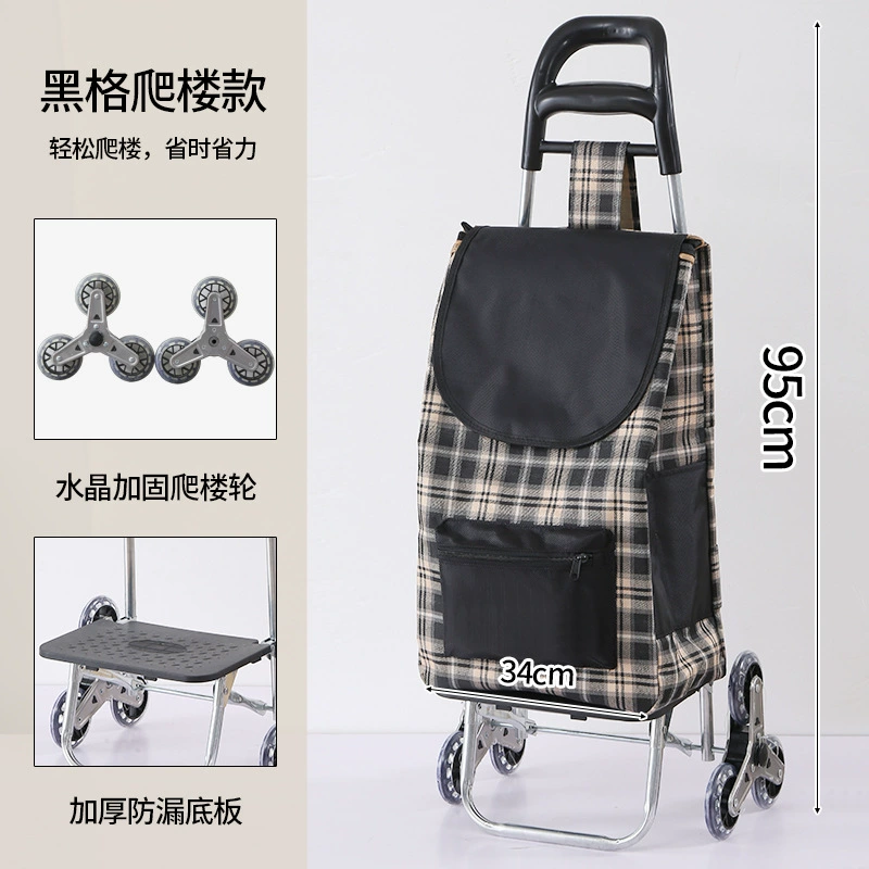 Folding grocery shopping cart, handheld suitcase