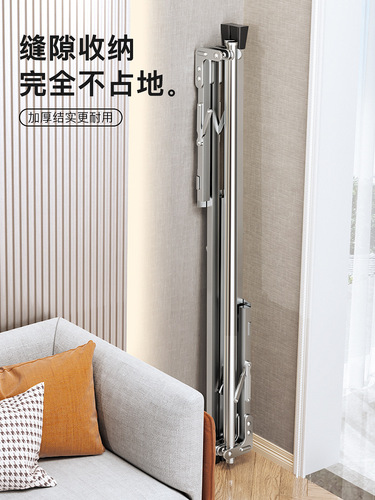 Stainless steel telescopic clothes drying rack floor-standing folding indoor household balcony simple clothes drying rod to dry clothes and quilt artifact