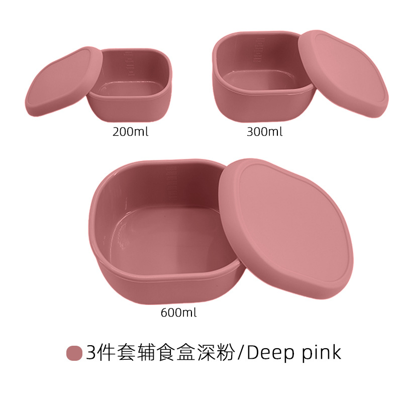 Caja portátil para bebés y niños de silicona, caja de alimentos suplementarios para ensalada, bocadillos sellados con cubierta, caja de preservación de bebés
