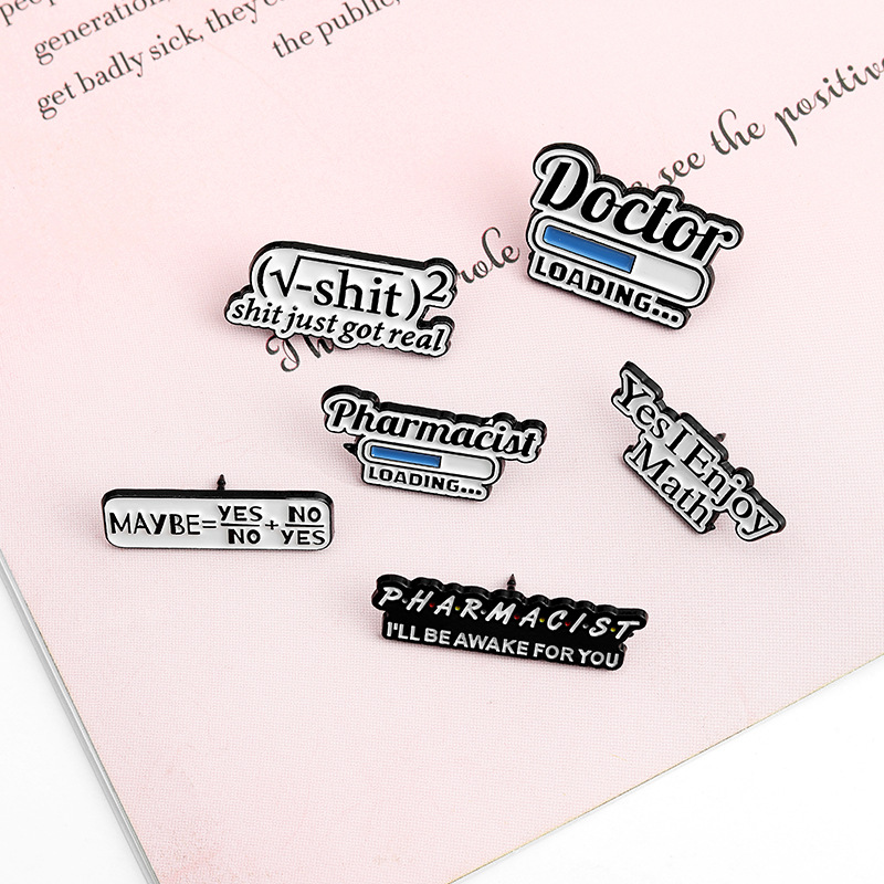 10g Weight Brooches Classification Casual, School, Daily Occasion Alloy Material Letter Pattern All Seasons Season Unisex Gender Stoving Varnish Design Preppy Style Style Preppy Style Pin Letter Alloy Stoving Varnish Unisex Brooches 13