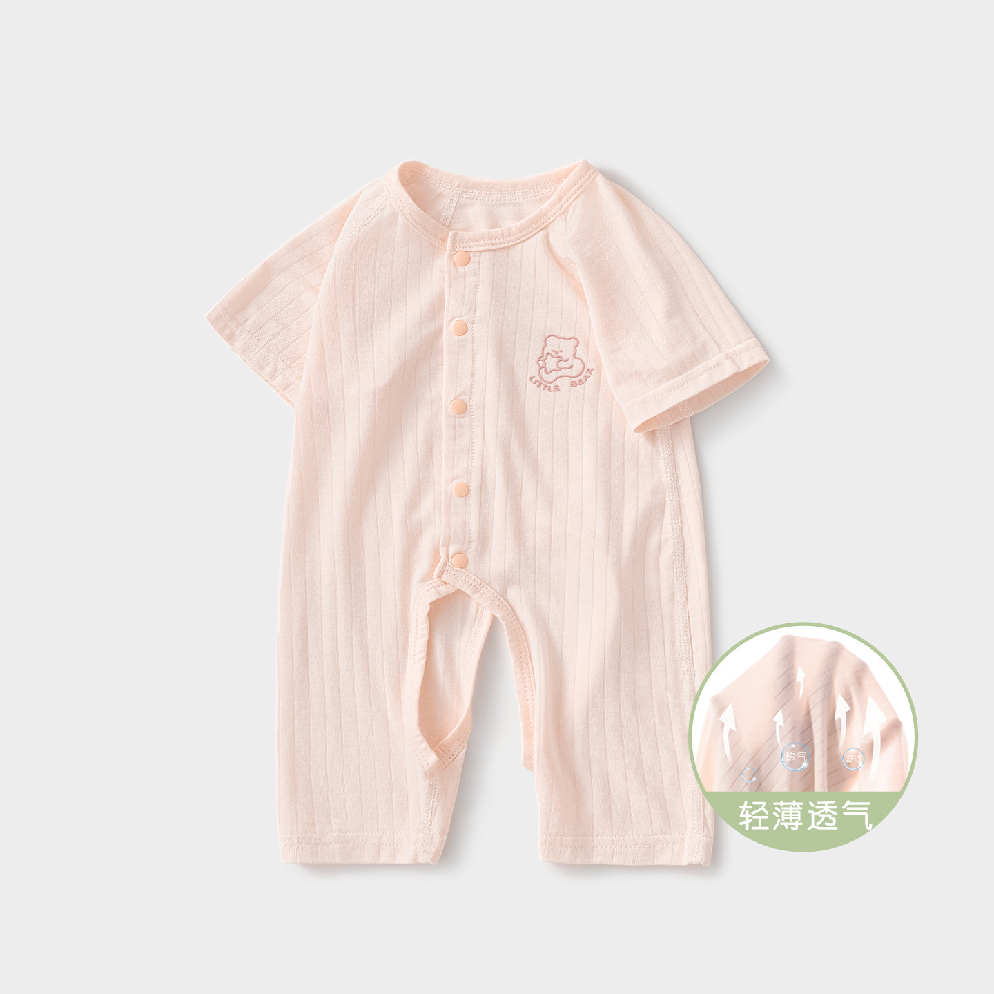 Unisomas de verano para bebés mangas cortas delgadas transpirables pijamas de entrepierna abierta ropa de verano bebé