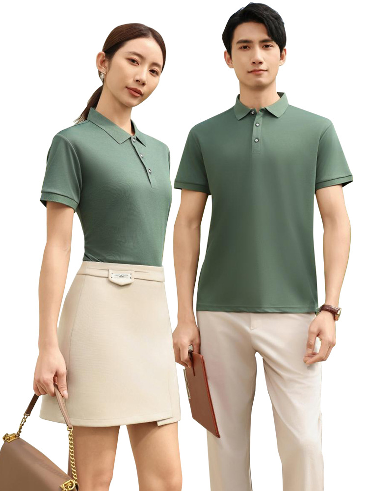 Trajes de trabajo con solapa logotipo personalizado camisa de polo de mangas cortas bordadas camisa cultural de fiesta corporativa impresión de mangas cortas para hombres y mujeres image 6