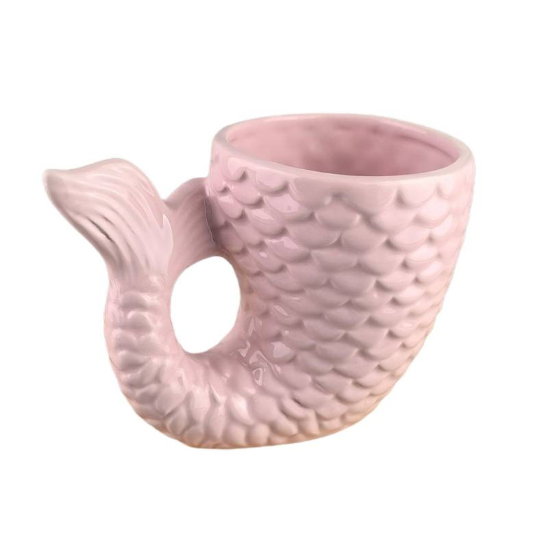 Inglés en relieve taza de vinos mugtiki gurul hervidor de agua jar en forma de pez sirena taza de cola de pez