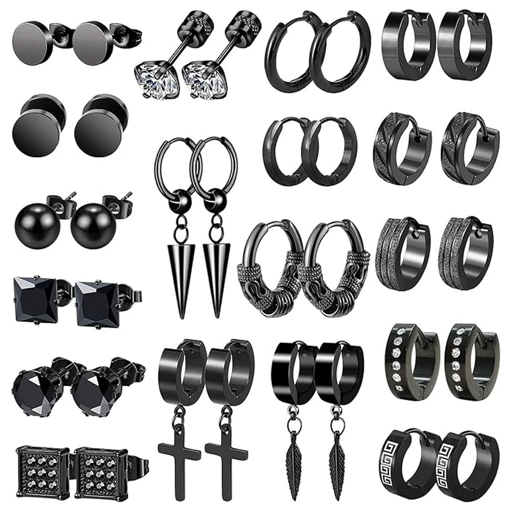 Pendientes de circonita de moda más vendidos de Amazon, aretes, pendientes, juego de aretes de cruz y mancuernas, venta al por mayor de fábrica