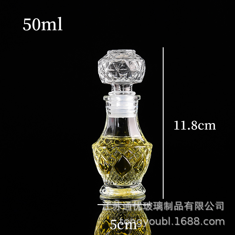 Pequeña botella de vino de vidrio resistente a altas temperaturas decantador a prueba de fugas pequeña botella de vino decoración moderna simple 50ml-150ml separador de vino