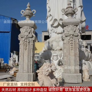 石雕门柱欧式罗马柱门柱别墅大门花岗岩大理石阳台柱小区大门门柱
