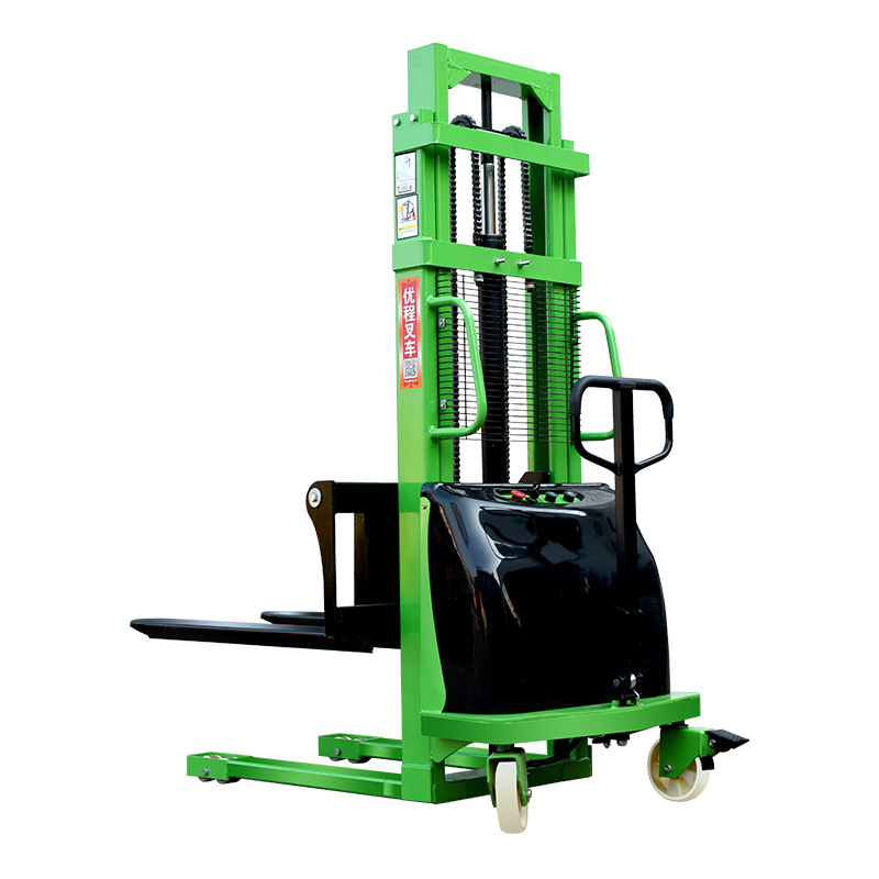 Youcheng 1T semieeléctrico elevador camión de carga y descarga carretilla elevadora 2 toneladas elevador eléctrico camión de carga y descarga camión de apilamiento de baterías