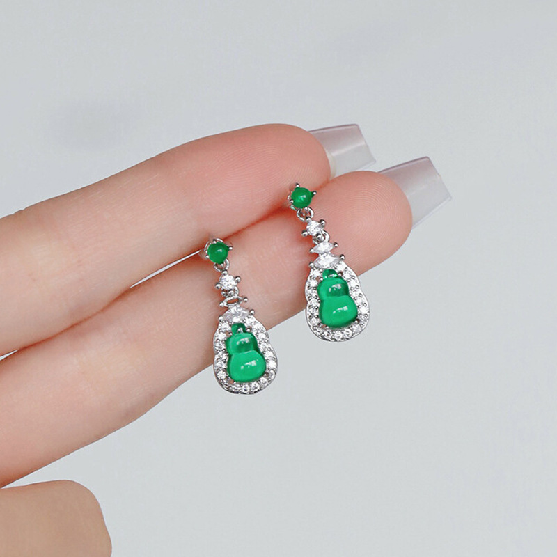 Pendientes de botón con perla y circonita para mujer elegantes_voghion.com