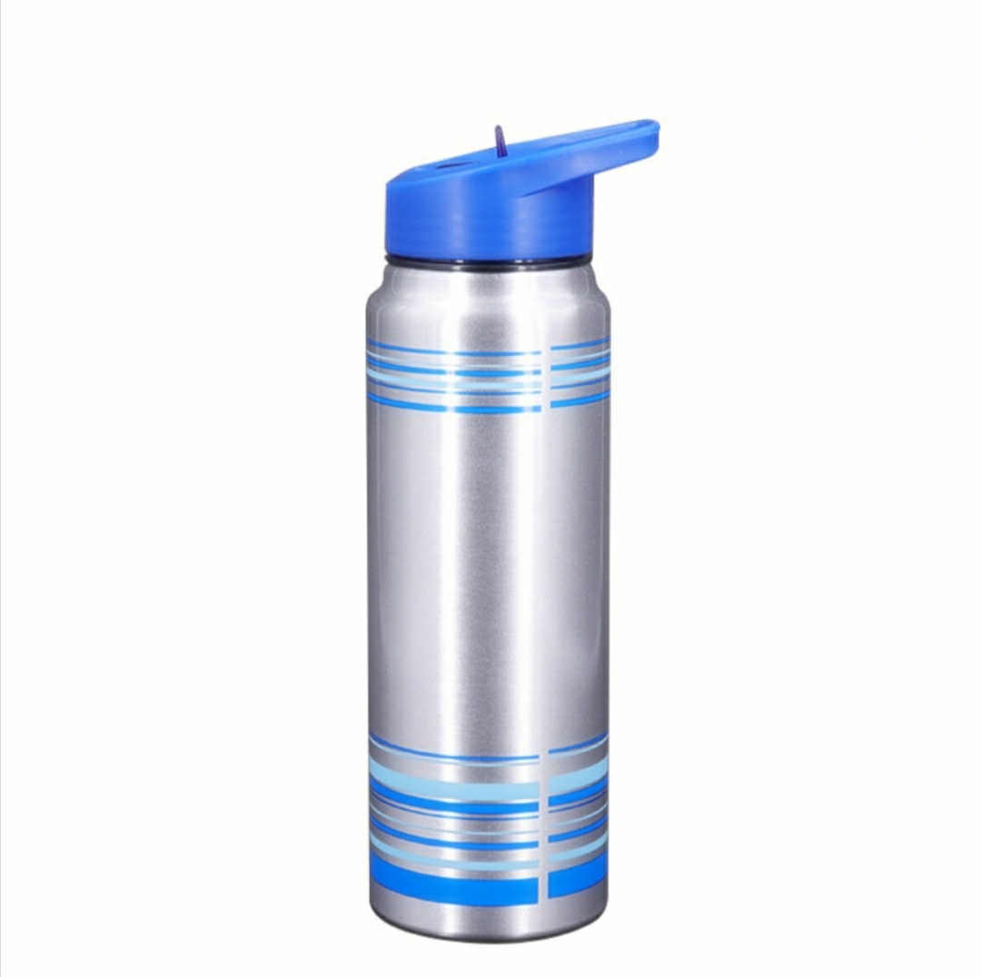 De una sola capa boca grande taza de aluminio recto americano botella de boca grande de aluminio deportes hervidor de agua al aire libre botella de agua fría logotipo impreso