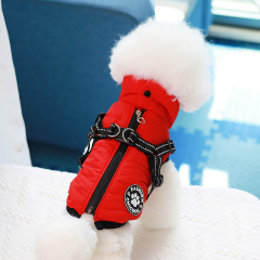 新型越境アマゾンベルト牽引胸背冬犬綿衣子犬馬甲秋冬ペット服