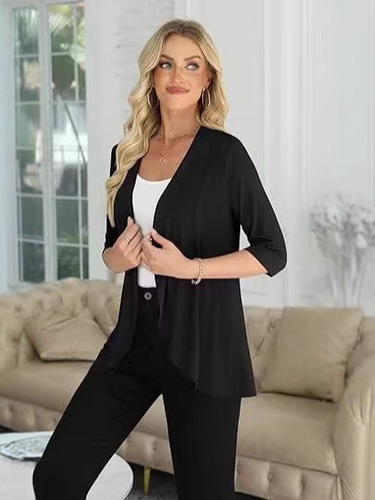 European and American hot women's clothing wish spring and autumn new hot selling pure color cardigan top