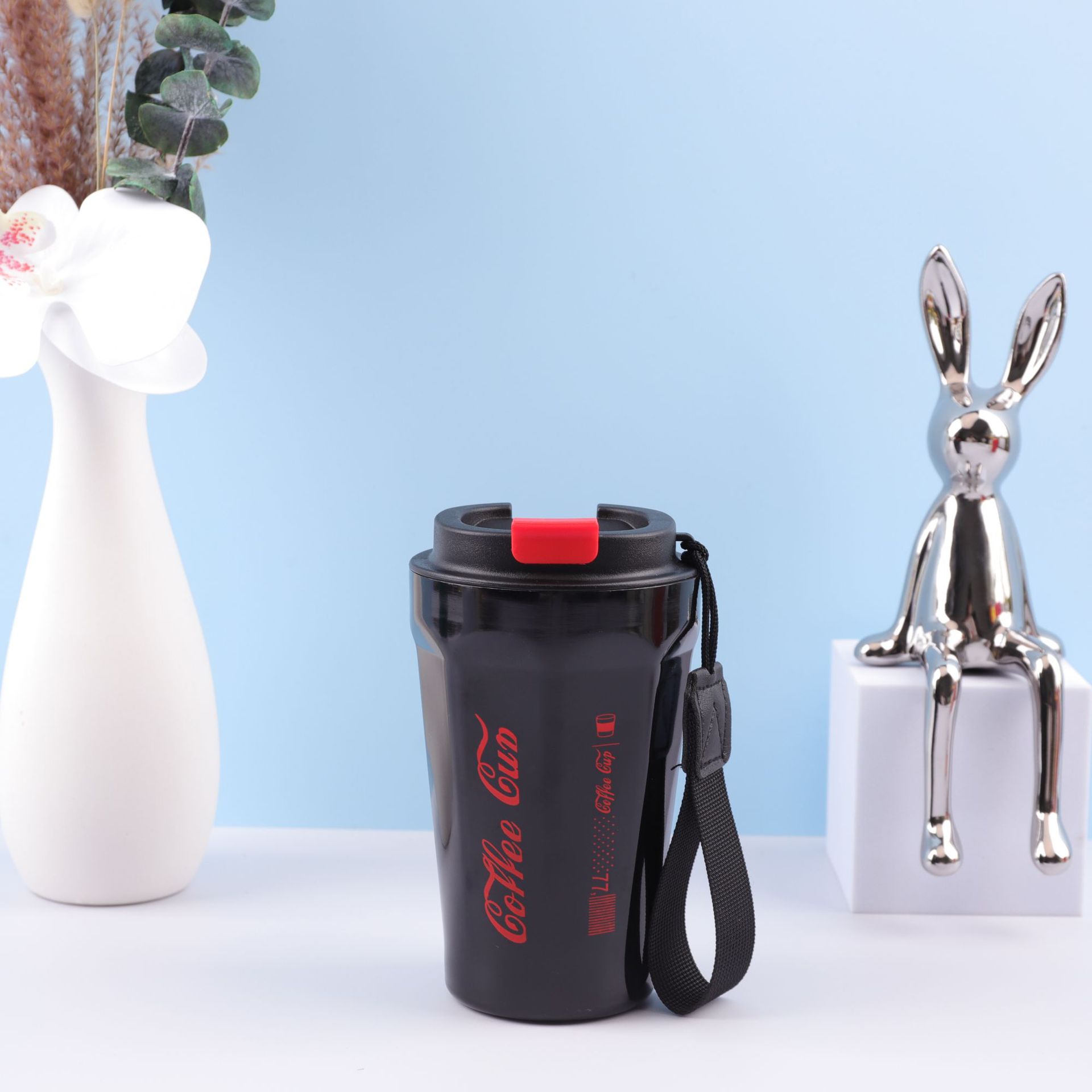 Hot sale nuevo 304 acero inoxidable octogonal diamante de cuerda taza de café taza de oficina caliente portátil doble taza de agua lotes