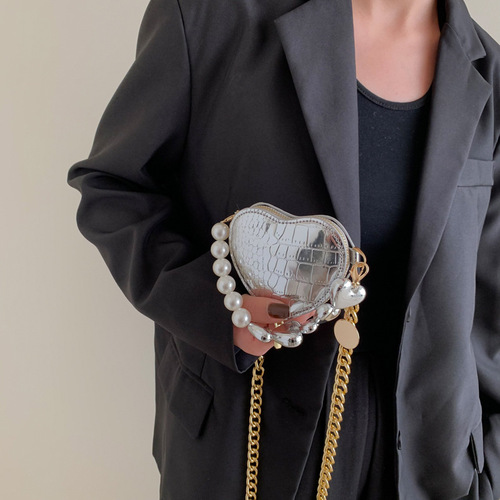 Mini bag  spring new style bundy bag fashionable pearl patent leather love handbag crossbody small waist bag
