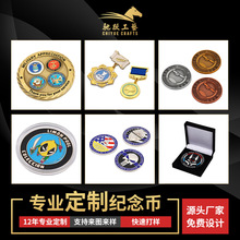 创意金属纪念币珐琅烤漆定制复古双面币来图加工企业定制钱币