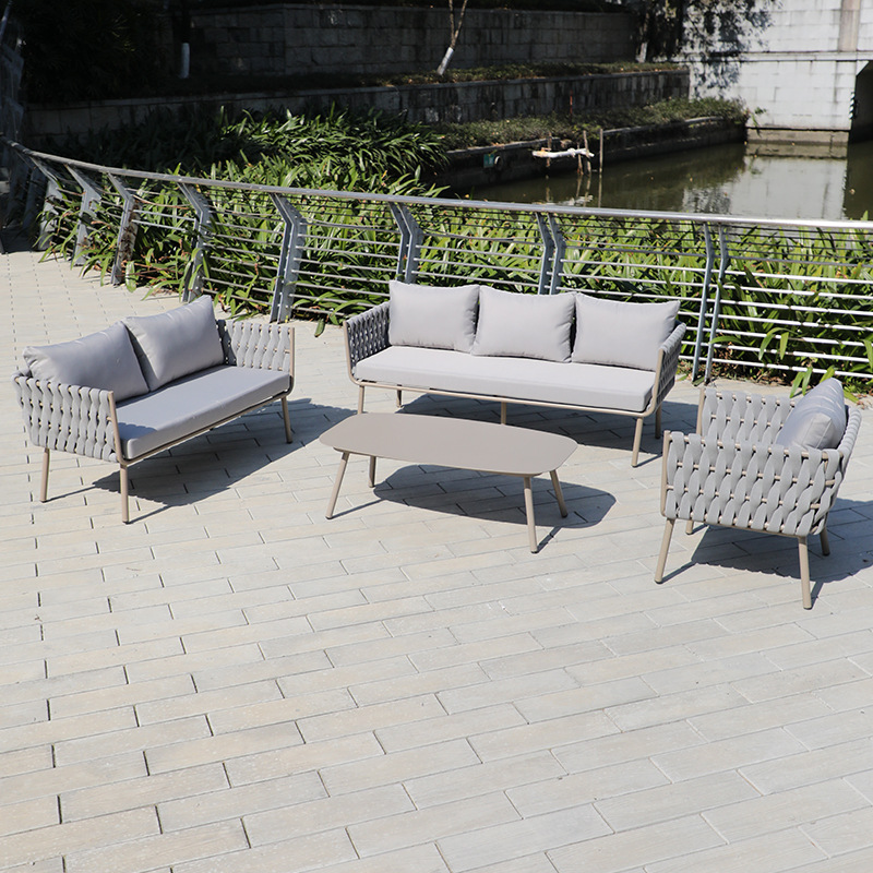 Sofá al aire libre Patio Terraza Jardín Ocio Asiento individual al aire libre Combinación Departamento de ventas Sala de muestras Sofá de ratán