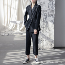 黑色西装套装女春秋2025新款通勤气质正装职业装面试工作服两件套