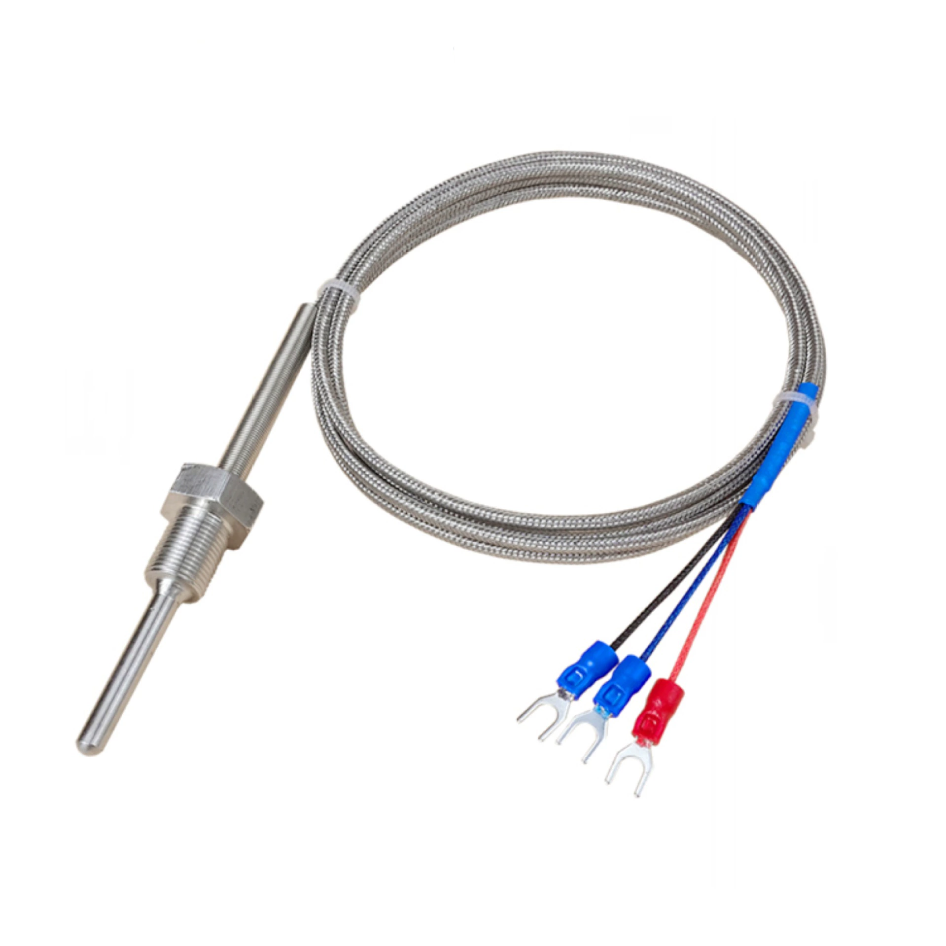 Датчик температуры термального сопротивления платины Пт100 нержавеющей стали водоустойчивый фиксированный поток К/Э Тип зонд температуры термопары