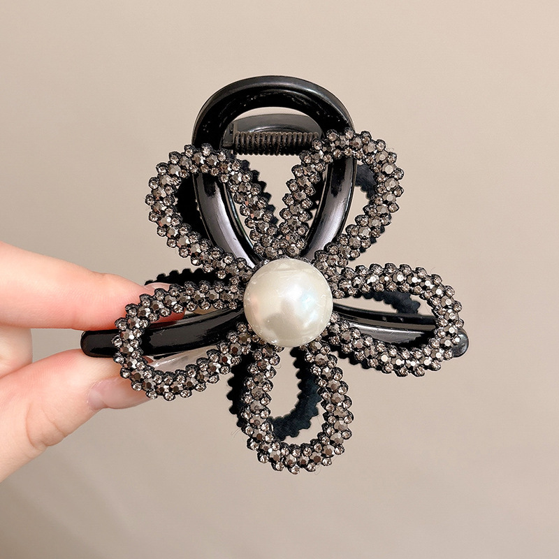 Diamante de malla sol clip clip de cabello de cola de caballo alta sensación de alta calidad clip de cabello versátil detrás del cerebro clip de pescado adornamiento para el cabello