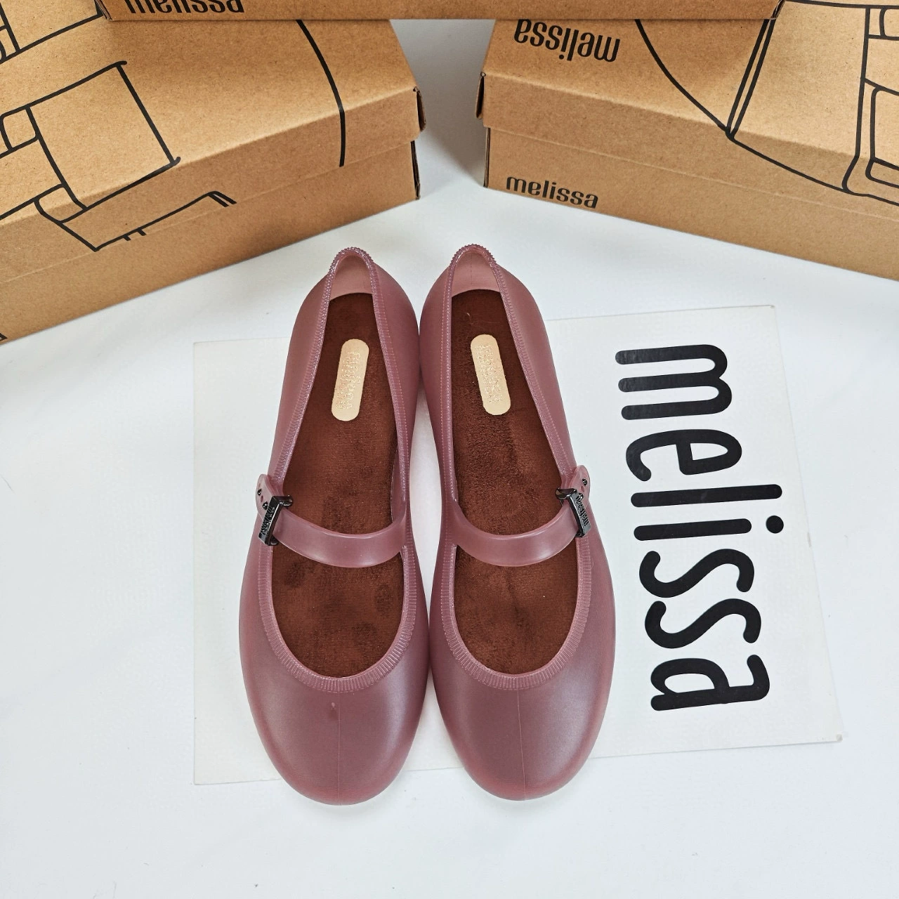 2025 Melissa одиночные туфли осень-зима балетные туфли с бархатной подкладкой простой плоский низ носок с квадратным носом Melissa Soft